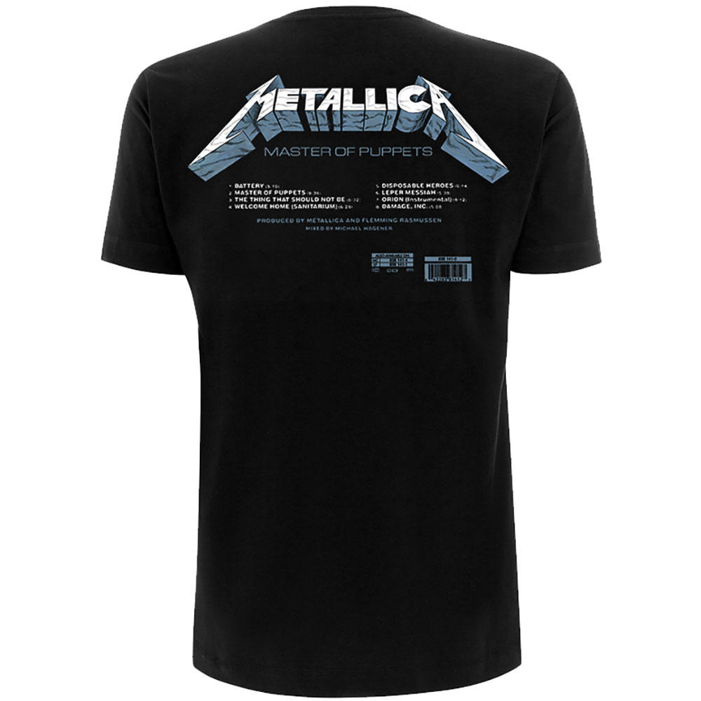 Metallica - Master Of Puppets Tracks Mens Tshirt - Black